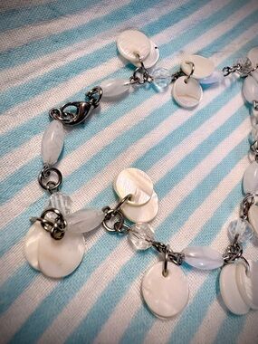 Delicate White Shell and Bead Bracelet
